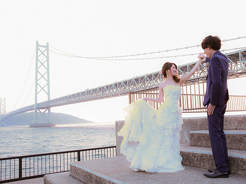 結婚写真：神戸舞子公園のブライダルロケ撮影