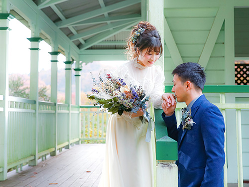 結婚写真：神戸森林植物園のブライダルロケ撮影