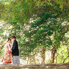 結婚写真：明石公園のブライダルロケ撮影