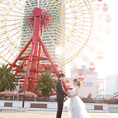 結婚写真：神戸ハーバーランドのブライダルロケ撮影