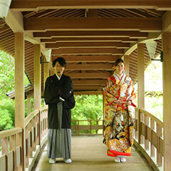 結婚写真：姫路好古園のブライダルロケ撮影