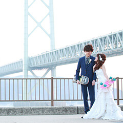 結婚写真：神戸舞子公園のブライダルロケ撮影