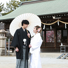 結婚写真：御厨神社のブライダルロケ撮影