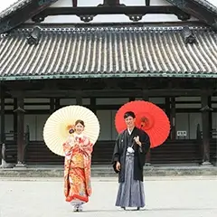 結婚写真：姫路亀山御坊本徳寺のブライダルロケ撮影